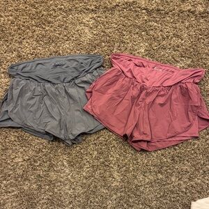 Women's Athletic Shorts - Gray and Pink